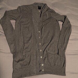 NWOT Ann Taylor | Loft | Dark Grey Button-up Cardigan with Pockets, Size M